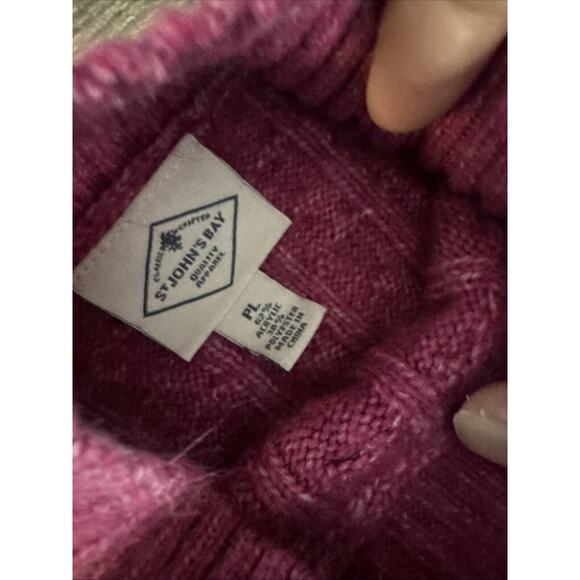 St.John’s Bay cable knit chunky sweater Pink,‎ size Petite Large (PL) - Picture 3 of 8